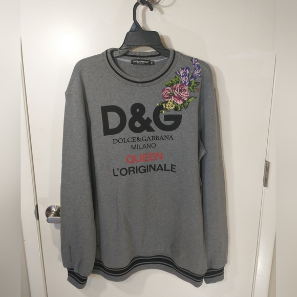 Dolce & Gabbana Women's Logo Queen L'originale Floral Embroidery Sweater